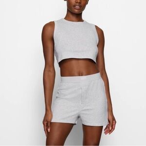 SKIMS NWT Boyfriend Loose Fit Boxer Shorts Size M Heather Gray Comfy Lounge